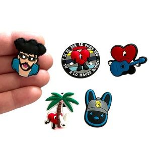Bad Bunny shoe/croc charm 5 piece bundle NEW music artist trending unisex
